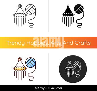 Yarn wall hangings linear icon Stock Vector Image & Art - Alamy