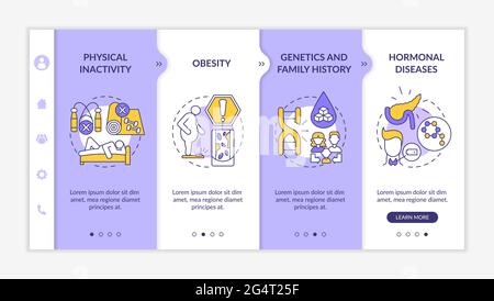 Diabetes causes onboarding vector template Stock Vector