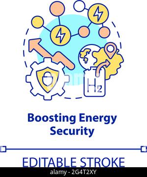 Boosting energy security concept icon Stock Vector