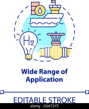 Wide application range for hydrogen concept icon Stock Vector
