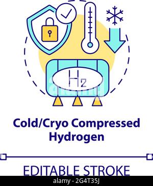 Cold and cryo compressed hydrogen concept icon Stock Vector