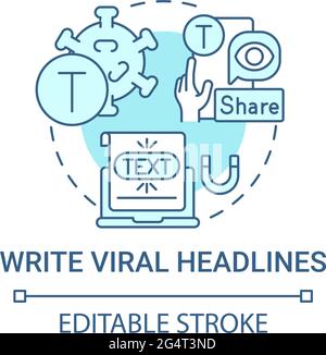 Write viral headlines concept icon Stock Vector