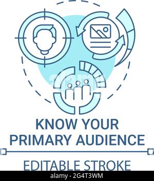 Know your primary audience concept icon Stock Vector