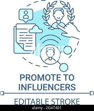 Promote to influencers concept icon Stock Vector