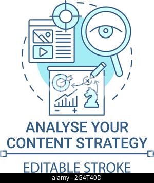 Analyse content strategy concept icon Stock Vector