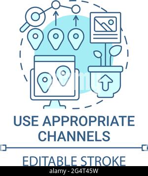 Use appropriate channels for content concept icon Stock Vector