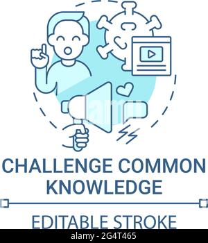 Challenge common knowledge concept icon Stock Vector