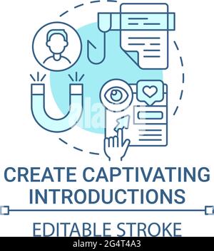 Create captivating introductions concept icon Stock Vector