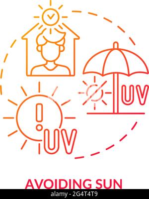 Avoiding sun concept icon Stock Vector