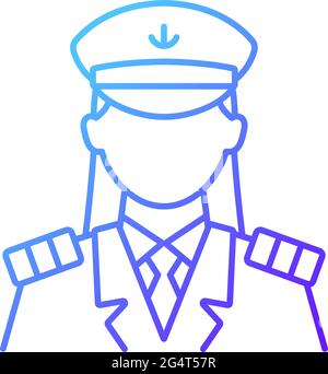 Female captain linear icon Stock Vector Image & Art - Alamy