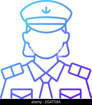 Female chief officer gradient linear vector icon Stock Vector