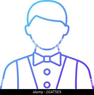 Waiter and barman gradient linear vector icon Stock Vector