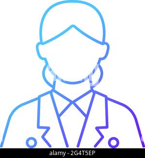 Cruise ship hostess gradient linear vector icon Stock Vector