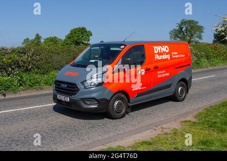 Dyno Plumbing red grey British Gas 2021 Ford 300 Limited PV EcoBlue 1995cc diesel van, LCV commercial. Stock Photo