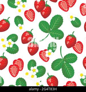 Vector seamless pattern with strawberry  Stock Vector