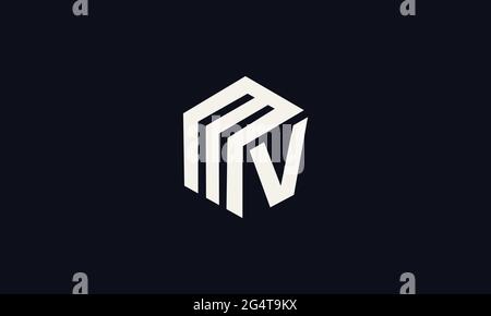 MV and VM M or V Initial Letter Vector Logo Design For Brand Stock Vector