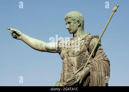 Bronze statue of Caesar Augustus in Rome, Italy Stock Photo