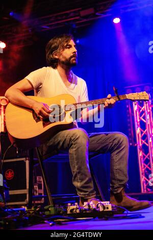 Segrate Milan Italy. 22 June 2021. The Nigerian singer/songwriter and guitarist BOMBINO perform live at Circolo Magnolia with the italian guitarist Adriano Viterbini Stock Photo