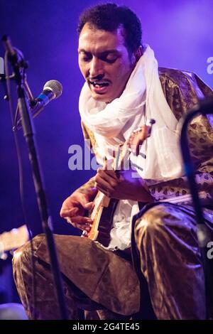 Segrate Milan Italy. 22 June 2021. The Nigerian singer/songwriter and guitarist BOMBINO perform live at Circolo Magnolia with the italian guitarist Adriano Viterbini Stock Photo