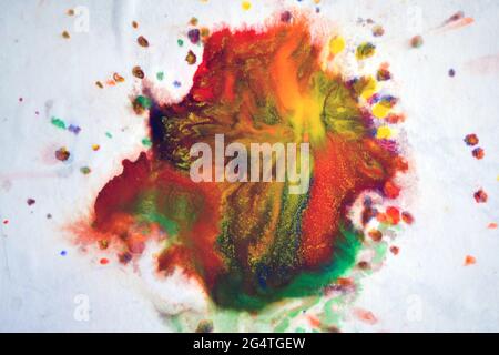 large patches spots blots of splash mixed colors Stock Photo