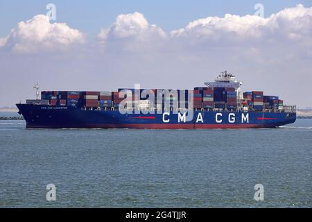 The container ship CMA CGM Lamartine will leave the port of Rotterdam on May 29, 2021.