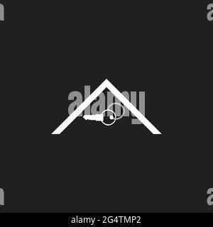 house logo and keys with black vector background Stock Vector