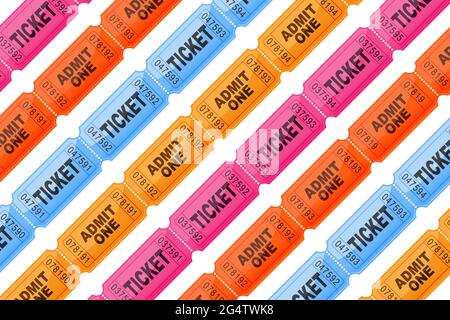 Ticket icon pattern background isolated on white Stock Vector