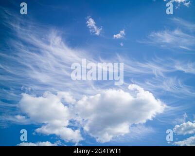 Summer blue sky with small white clouds Stock Photo