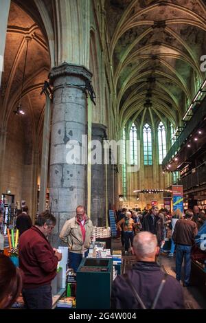 MAASTRICHT, JUN 1: Dominican church converted into a bookstore in Maastricht, Netherlands on Jun 1, 2013. In 2008 The Guardian called it the “best boo Stock Photo