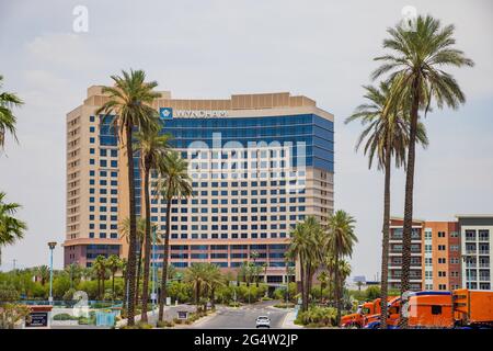 Las Vegas, JUN 16, 2021 - Exterior view of the Wyndham Stock Photo