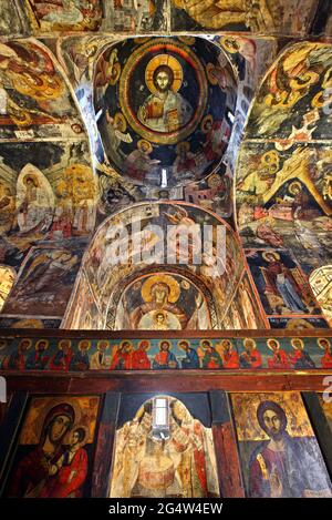 The byzantine church of Agios Germanos (11th century), Agios Germanos village, Prespes, Florina, Macedonia, Greece Stock Photo