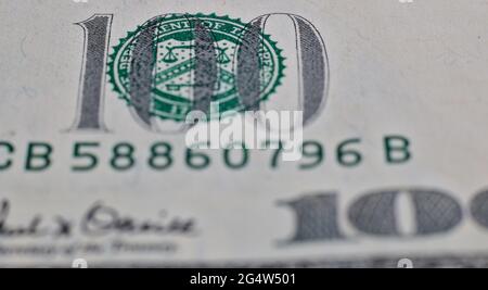 close up 100 us dollar symbol Stock Photo