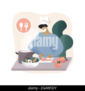 Quarantine cooking abstract concept vector illustration. Stock Vector