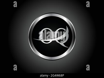 OQ Letter Logo With Black and White Letters Negative Space Design Stock ...