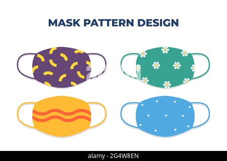Vector design of modern face mask pattern to avoid dust, bacteria, coronavirus and others Stock Vector