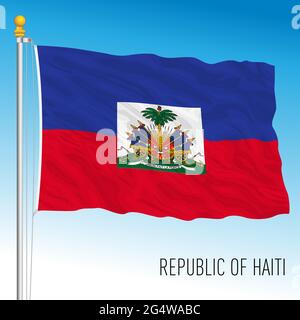 Haiti official national flag, central american country, vector illustration Stock Vector