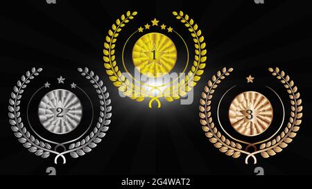 Awards Laurel Wreath brushes set vector Stock Photo