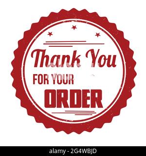Thank you for your order grunge rubber stamp on white background, vector illustration Stock Vector