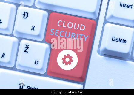 Conceptual caption Cloud Security. Word Written on Imposing a secured system of existing data in the Internet Abstract Creating Safe Internet Stock Photo
