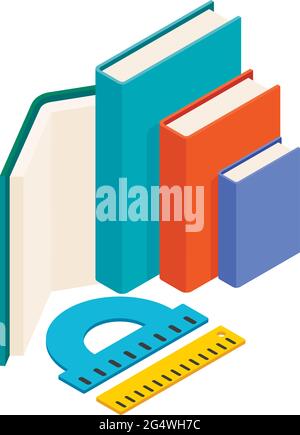 School accessory icon. Isometric illustration of school accessory vector icon for web Stock Vector