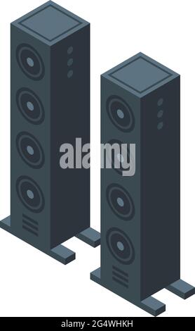 Smart home stereo system isometric color vector illustration. Music ...