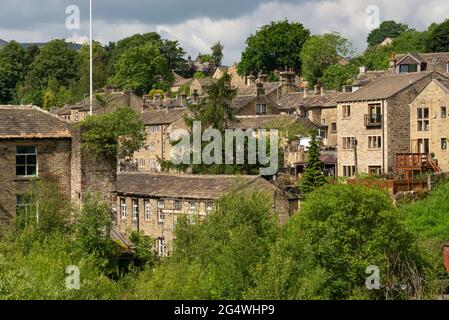 Hinchliffe Mill near Homlfirth, West Yorkshire, England. A village used in filming tv comedy 'Last of the Summer Wine' Stock Photo