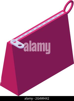 Textile bag icon isometric vector. Eco canvas handbag. Cotton bag Stock Vector