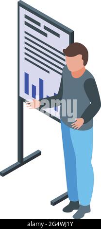 Business presentation icon isometric vector. People office team. Success businessman Stock Vector