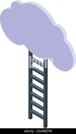 Data cloud icon isometric vector. Computer storage system. Server network upload Stock Vector