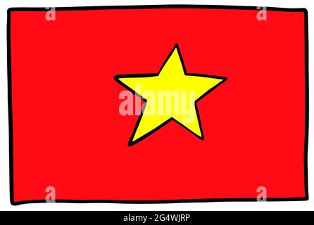 Vietnam flag DoodVietnam flag Doodle Hand drawing sketch simple vector illustration le Hand drawing sketch simple vector illustration . Vector illustration Stock Vector