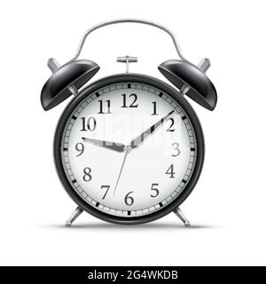 3d realistic black home alarm clock for concept design. Stock Vector