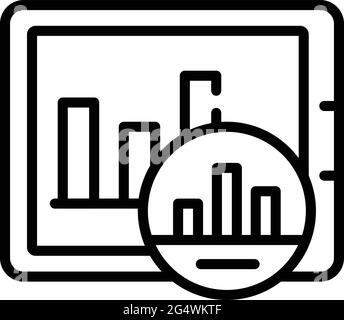 Narrow market tablet graph icon. Outline Narrow market tablet graph vector icon for web design isolated on white background Stock Vector