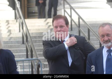 New York, USA. 23rd June, 2021. Stephen M. Calk, after first day of trial for loans to Paul Manafort. Credit: Matthew Russell Lee/Alamy Live News Stock Photo