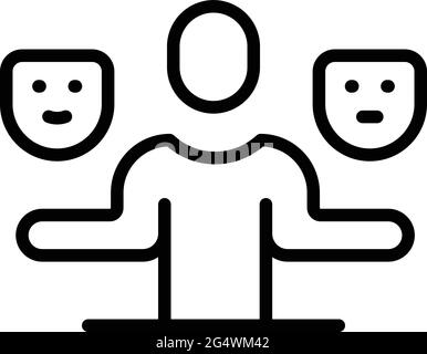 Narcissism mask choose icon. Outline Narcissism mask choose vector icon ...